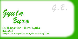 gyula buro business card